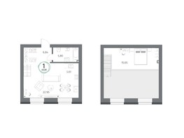 Продается 1-комнатная квартира ЖК Юдинский, дом 1.1, 41.2  м², 11655480 рублей