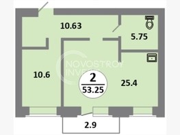 Продается 2-комнатная квартира ЖК Снегири, дом 11, 53.2  м², 6125000 рублей