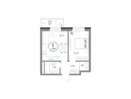 Продается 1-комнатная квартира ЖК Юдинский, дом 1.5, 41.99  м², 4891835 рублей