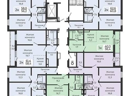 Продается 2-комнатная квартира ЖК Три слона, дом 1, 53.5  м², 5778000 рублей