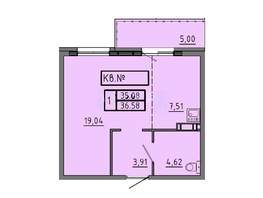 Продается 1-комнатная квартира ЖК Аринский, дом 1 корпус 3, 36.58  м², 3900000 рублей