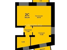 Продается 2-комнатная квартира ЖК Ривьера-Солонцы, дом 1, 55.24  м², 6350000 рублей