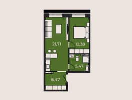 Продается 2-комнатная квартира АК Сады, 46.05  м², 3800000 рублей