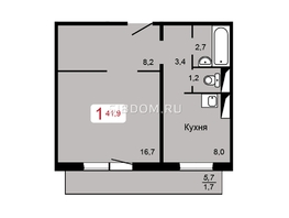 Продается 1-комнатная квартира ЖК КБС. Берег, дом 4 строение 2, 41.9  м², 5600000 рублей