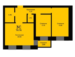 Продается 3-комнатная квартира ЖК Ривьера-Солонцы, дом 1, 70  м², 7783600 рублей