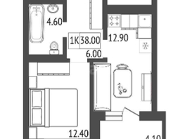 Продается 1-комнатная квартира ЖК Familia (Фамилия), дом 5, 38 м², 4800000 рублей