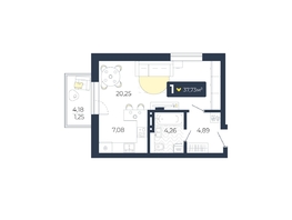 Продается 1-комнатная квартира ЖК Живём, Квартал 6.2, дом 2, 37.73 м², 4199349 рублей