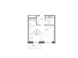 Продается 1-комнатная квартира ЖК Юдинский, дом 1.4, 37.17 м², 5055120 рублей