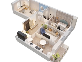 Продается 3-комнатная квартира ЖК Univers (Универс), 1 квартал, 74.1 м², 10188750 рублей