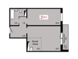 Продается 2-комнатная квартира ЖК Мичурино, дом 2 строение 4, 56.3 м², 5500000 рублей