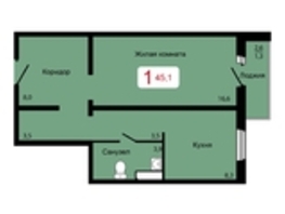 Продается 1-комнатная квартира ЖК Мичурино, дом 2 строение 6, 45.1  м², 4850000 рублей