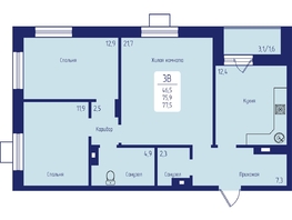 Продается 3-комнатная квартира ЖК Univers (Универс), 2 квартал, 77.5 м², 11160000 рублей