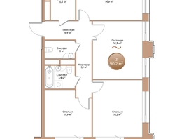Продается 3-комнатная квартира ЖК Небо над Енисеем, корпус 1, 84.3 м², 10537500 рублей