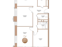 Продается 3-комнатная квартира ЖК Небо над Енисеем, корпус 1, 90.7 м², 11791000 рублей