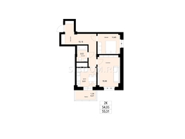 Продается 2-комнатная квартира ЖК ЛЕТО, дом 2, 55.31 м², 5800000 рублей