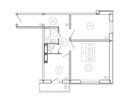 Продается 2-комнатная квартира ЖК Три слона, дом 1, 54.6  м², 5650000 рублей