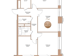 Продается 3-комнатная квартира ЖК Небо над Енисеем, 84.3  м²