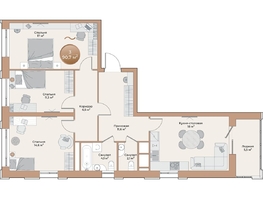 Продается 3-комнатная квартира ЖК Небо над Енисеем, 88  м²