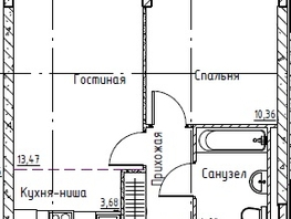 Продается 2-комнатная квартира ЖК Премьер парк, 34.97 м², 5455320 рублей