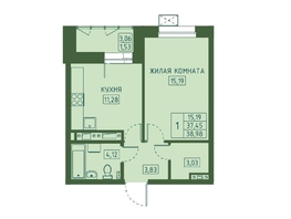 Продается 1-комнатная квартира ЖК Univers (Универс), 4 квартал, 38.98 м², 7211300 рублей