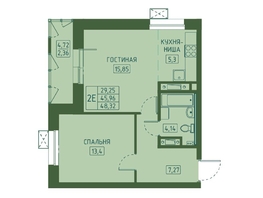 Продается 2-комнатная квартира ЖК Univers (Универс), 4 квартал, 48.32 м², 8697600 рублей