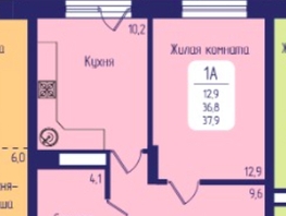 Продается 1-комнатная квартира ЖК Univers (Универс), 2 квартал, 37 м², 5400000 рублей