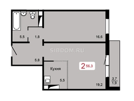 Продается 2-комнатная квартира ЖК Мичурино, дом 2 строение 4, 56.3  м², 5550000 рублей