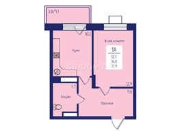 Продается 1-комнатная квартира ЖК Univers (Универс), 2 квартал, 37.9 м², 6100000 рублей