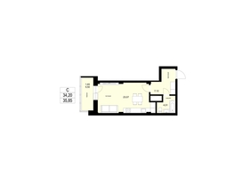 Продается 1-комнатная квартира ЖК ЛЕТО, дом 1, 35.85 м², 4050000 рублей