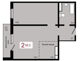 Продается 2-комнатная квартира ЖК Мичурино, дом 2 строение 7, 52.3 м², 6720000 рублей