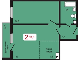 Продается 2-комнатная квартира ЖК КБС. Берег, дом 5 строение 3, 53 м², 7069000 рублей