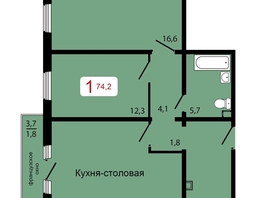 Продается 1-комнатная квартира ЖК КБС. Классика, дом 1, 74.2  м², 8350000 рублей