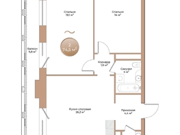 Продается 2-комнатная квартира ЖК Небо над Енисеем, 74.5  м&sup2;, 12888500 рублей