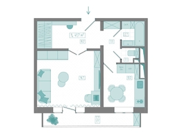 Продается 1-комнатная квартира ЖК КБС. Берег, дом 7 строение 5, 41.7  м&sup2;, 6615000 рублей