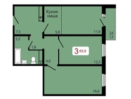 Продается 3-комнатная квартира ЖК КБС. Берег, дом 7 строение 5, 65.6  м², 8528000 рублей
