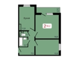 Продается 2-комнатная квартира ЖК КБС. Берег, дом 7 строение 5, 56.2  м², 7868000 рублей