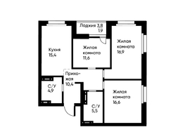 Продается 3-комнатная квартира ЖК Runway (Ранвей), 82.4 м², 13523735 рублей