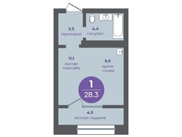 Продается 1-комнатная квартира ЖК Прогресс-квартал Перемены, дом 1, 28.3 м², 4952500 рублей