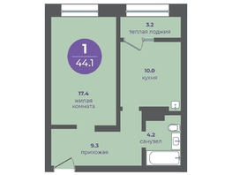Продается 1-комнатная квартира ЖК Прогресс-квартал Перемены, дом 1, 44.1  м², 6181700 рублей