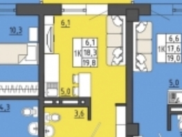 Продается Студия ЖК Отражение, дом 4, 18.6  м², 3500000 рублей