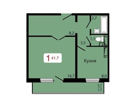 Продается 1-комнатная квартира ЖК КБС. Берег, дом 7 строение 5, 41.7 м², 6442650 рублей