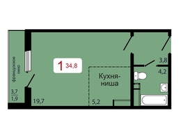 Продается 1-комнатная квартира ЖК КБС. Берег, дом 7 строение 6, 34.8  м², 5115600 рублей