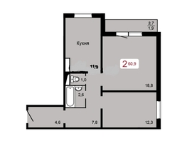 Продается 2-комнатная квартира ЖК Мичурино, дом 2 строение 5, 60.9 м², 6300000 рублей