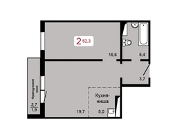Продается 2-комнатная квартира ЖК Мичурино, дом 2 строение 4, 52.3 м², 5550000 рублей