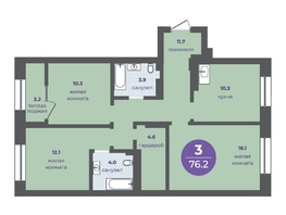 Продается 3-комнатная квартира ЖК Прогресс-квартал Перемены, дом 3, 73 м², 10287000 рублей