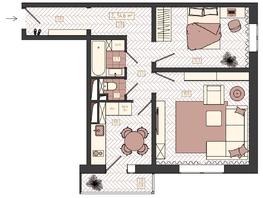 Продается 2-комнатная квартира ЖК КБС. Классика, дом 3, 54.6  м&sup2;, 8000000 рублей