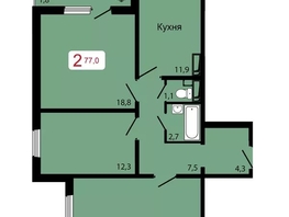 Продается 3-комнатная квартира ЖК КБС. Классика, дом 3, 77 м², 9200000 рублей