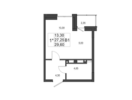 Продается Студия ЖК Дивные Дали, 1 очередь, 29.6  м², 3750000 рублей