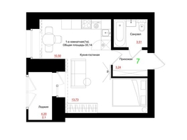 Продается 1-комнатная квартира ЖК Соцветие, дом 5.4, 32.96  м², 7350000 рублей