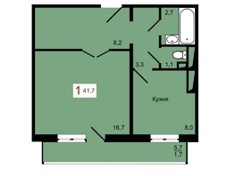 Продается 1-комнатная квартира ЖК КБС. Берег, дом 7 строение 1, 41.7  м², 6250000 рублей
